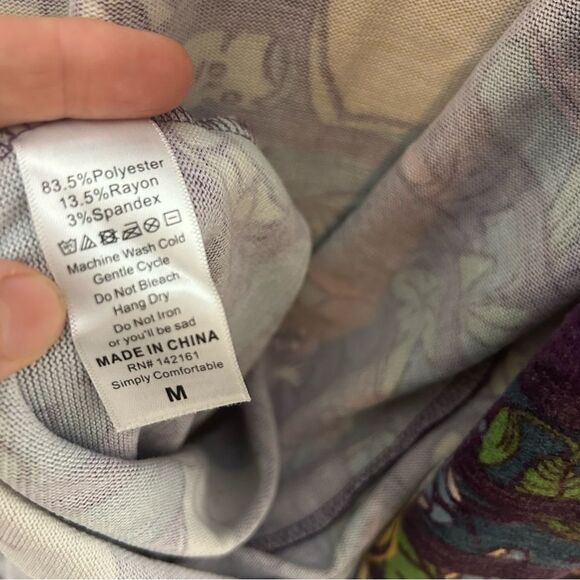 Lularoe Bright Floral Duster Jacket Maxi Cardigan Purple Blue Yellow Pockets M - Picture 5 of 5